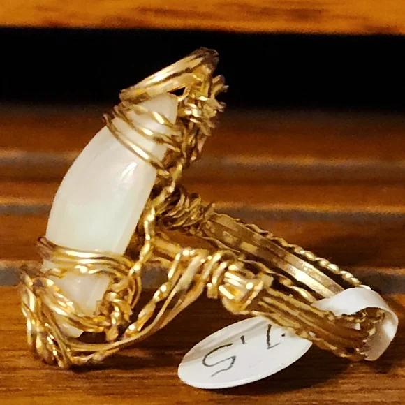 14K Gold Filled Mabe Pearl Ring Size 7.5 US NWT - Picture 2 of 4